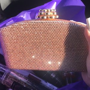 CLUTCH Purse Diamond Bling Rose Gold Purse Clutch Brand NWT BLINGING FLAWLESS